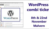 Combi ticket for two WordPress workshops by the Small Business Clinic on 8th & 22nd November 2016 at Open Space Rooms Malvern